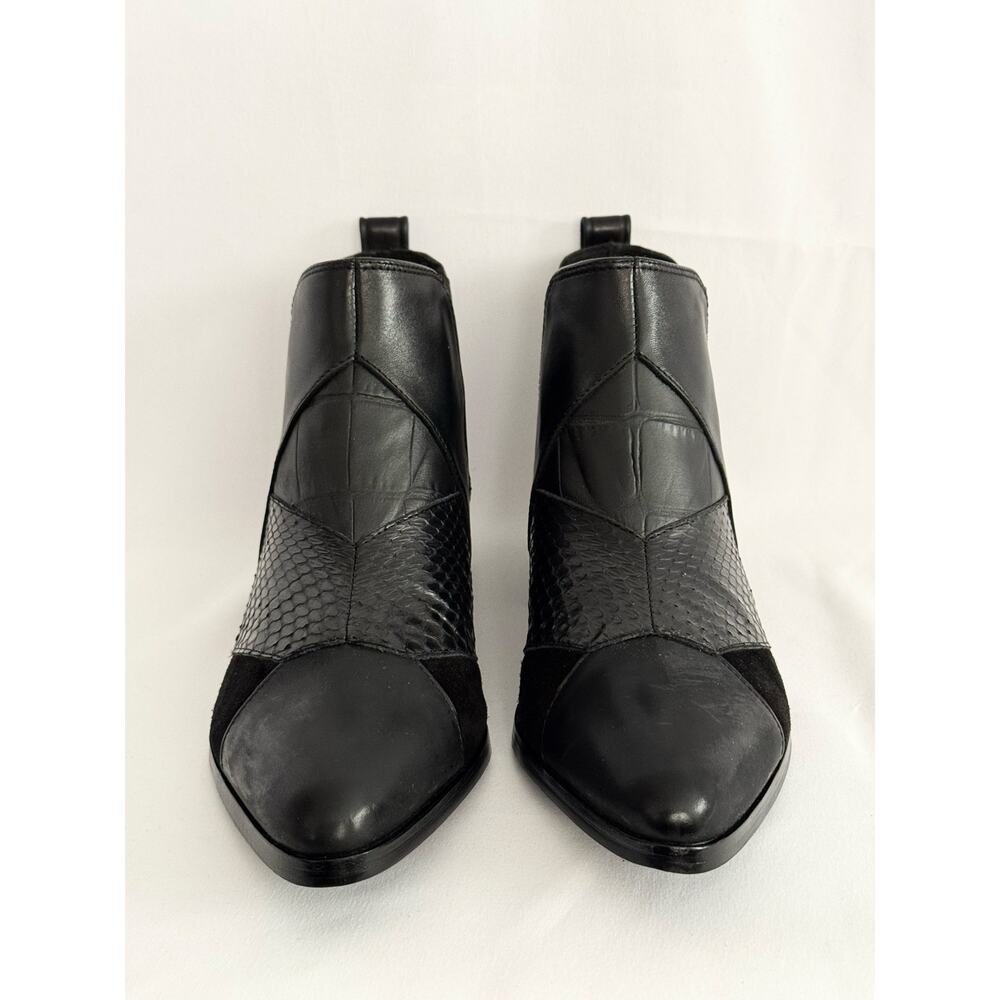 Coach Suffolk Patchwork Leather Ankle Boots Black 7.5 Chelsea NIB - Picture 6 of 14